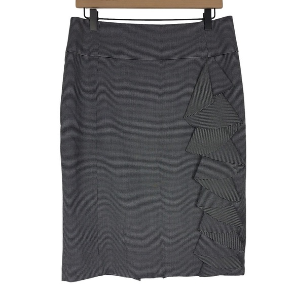 EXPRESS Design Studio Pencil Skirt Side Ruffle Detail Minimalist Career Size 10 - Picture 1 of 11